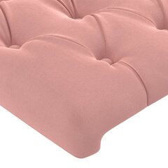vidaXL voodiraam peatsiga, roosa, 180x200 cm, samet hind ja info | Voodid | kaup24.ee