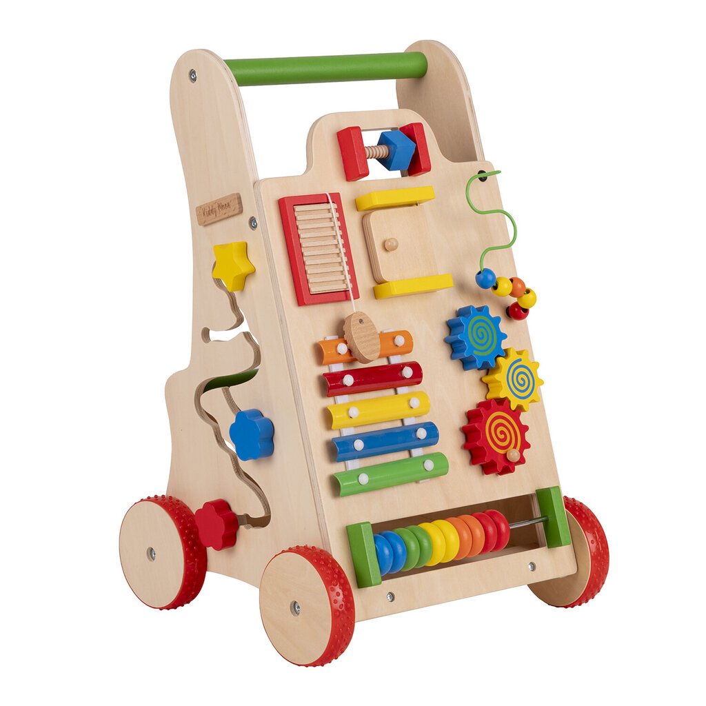 KiddyMoon puidust jalutuskäija lõbus beebidele, kõndima õppimine, multifunktsionaalne puidust mänguasi väikestele lastele Montessori mänguasi, WK-002, mitmevärviline hind ja info | Imikute mänguasjad | kaup24.ee
