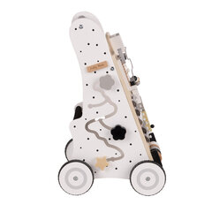 KiddyMoon puidust jalutuskäija lõbus beebidele, kõndima õppimine, multifunktsionaalne puidust mänguasi väikestele lastele Montessori mänguasi WK-001, must - valge цена и информация | Игрушки для малышей | kaup24.ee