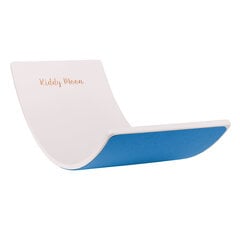 KiddyMoon Puidust tasakaalulaud lastele Puidust kiikulaud Montessori mänguasi lastele Tasakaalustatav laud beebidele Puidust mänguasjad Wobble Board 80x30cm, valge/sinine vildist цена и информация | Балансировочные подушки | kaup24.ee