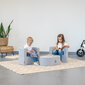 KiddyMoon vahtpolsterdatud tugitool + laud lapse iste Montessori mänguasi vahtpolsterdatud pehme lastemööbel ja lõbu lastele beebidele tugitool, valmistatud ELis, helehall цена и информация | Laste lauad ja toolid | kaup24.ee