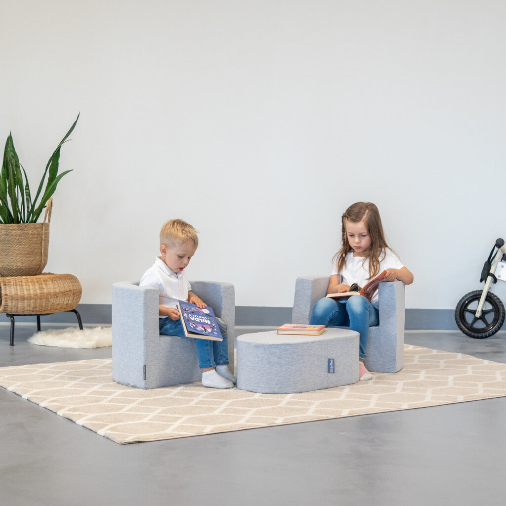 KiddyMoon Foam Table Montessori mänguasi Foam mänguasi Pehme lastemööbel ja lõbus lastele beebidele tugitool, valmistatud ELis, helehall цена и информация | Laste lauad ja toolid | kaup24.ee