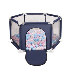 Складной манеж Selonis с 400 шариками, синий: голубой/пудрово-розовый/жемчужный цена и информация | Игрушки для малышей | kaup24.ee
