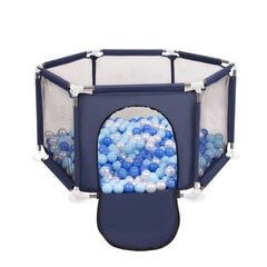 Складной манеж Selonis с 400 шариками, синий: голубой/синий/жемчуг цена и информация | Игрушки для малышей | kaup24.ee