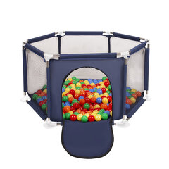 Складной манеж Selonis с 200 шариками, синий: желтый/зеленый/синий/красный/оранжевый цена и информация | Игрушки для малышей | kaup24.ee