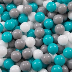 Складной манеж Selonis с 200 шариками, синий: серый/белый/бирюзовый цена и информация | Игрушки для малышей | kaup24.ee