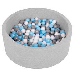 Мягкий круглый бассейн с мячами Selonis Toddler Foam, 90x30 см/200 мячей, светло-серый: белый/серый/маленький голубой цена и информация | Игрушки для малышей | kaup24.ee