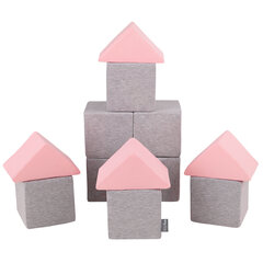 Мягкие блоки KiddyMoon, 12 шт., серые/розовые цена и информация | Игрушки для малышей | kaup24.ee