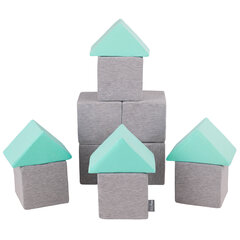 Мягкие блоки KiddyMoon, 12 шт., серые/зеленые цена и информация | Игрушки для малышей | kaup24.ee