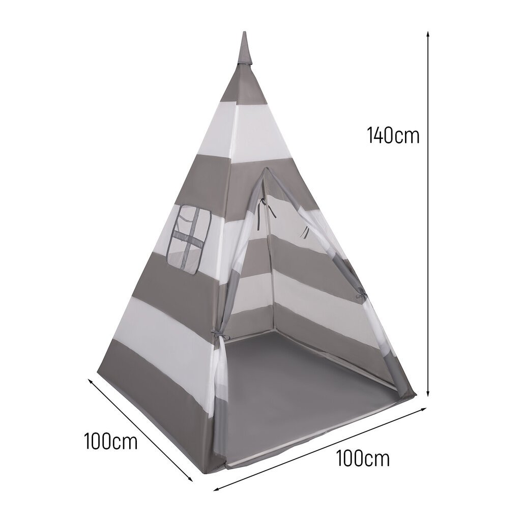 Selonis Tipi mängutelk 100 palliga 6 cm indiaani telk lastele, hall hind ja info | Imikute mänguasjad | kaup24.ee