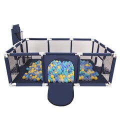 Детский манеж большого размера с 900 мячами для детей Selonis, темно-синий:бирюзовый/синий/желтый/прозрачный цена и информация | Манежи для детей | kaup24.ee
