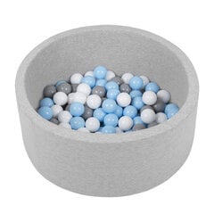 Мягкий круглый бассейн для мячей Selonis Toddler Foam, 70x30 см/150 шаров, светло-серый: серый/белый/голубой цена и информация | Игрушки для малышей | kaup24.ee
