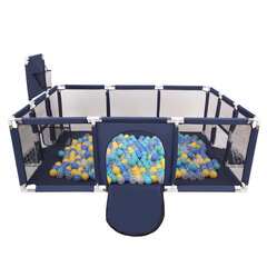 Детский манеж большого размера с 400 мячами для детей Selonis, темно-синий: бирюзовый/синий/желтый/прозрачный цена и информация | Манежи для детей | kaup24.ee