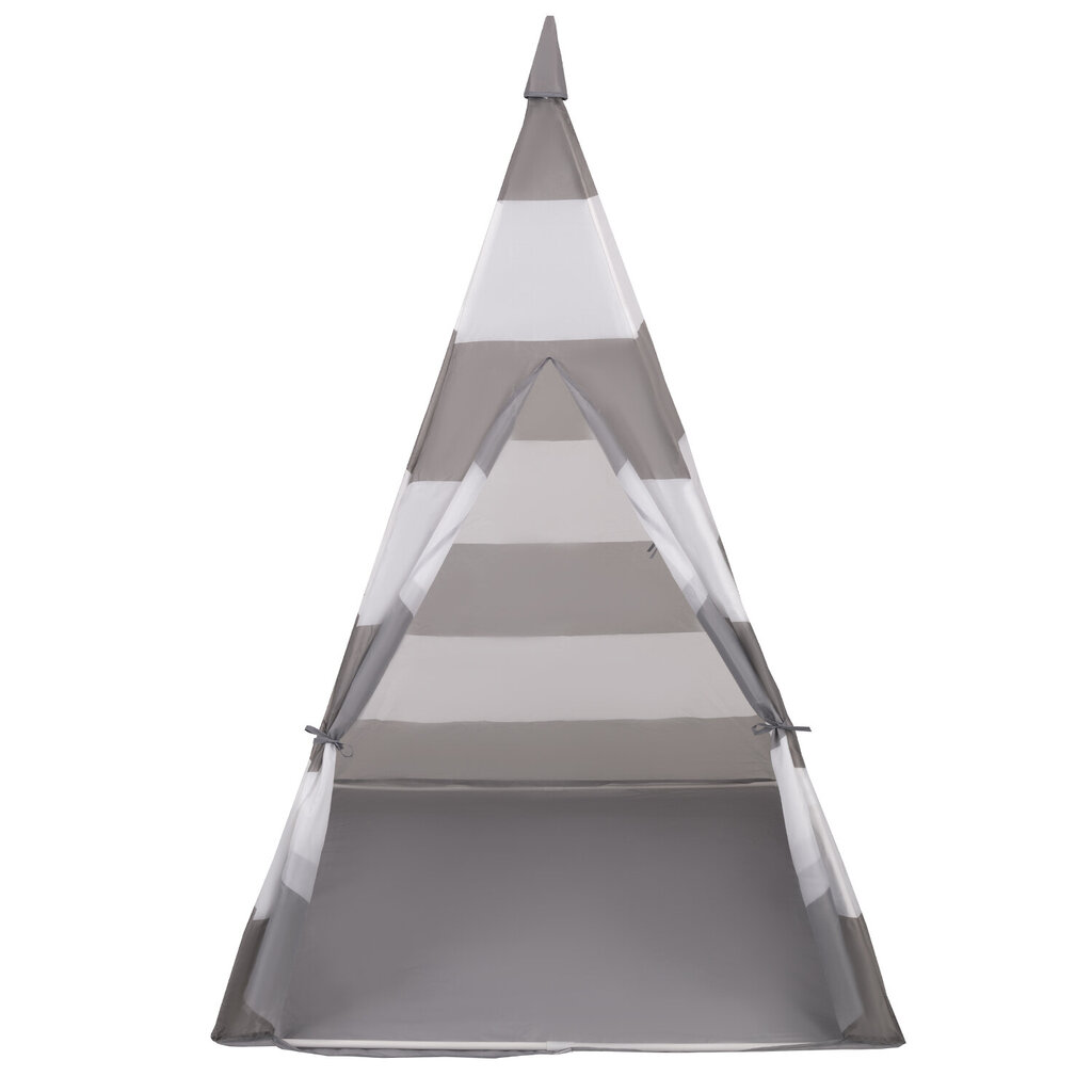 Selonis Teepee mängutelk 100 palliga 6 cm indiaani telk lastele, hall/valge triibuline: pärl/halli/läbipaistev/pulberroosa hind ja info | Imikute mänguasjad | kaup24.ee