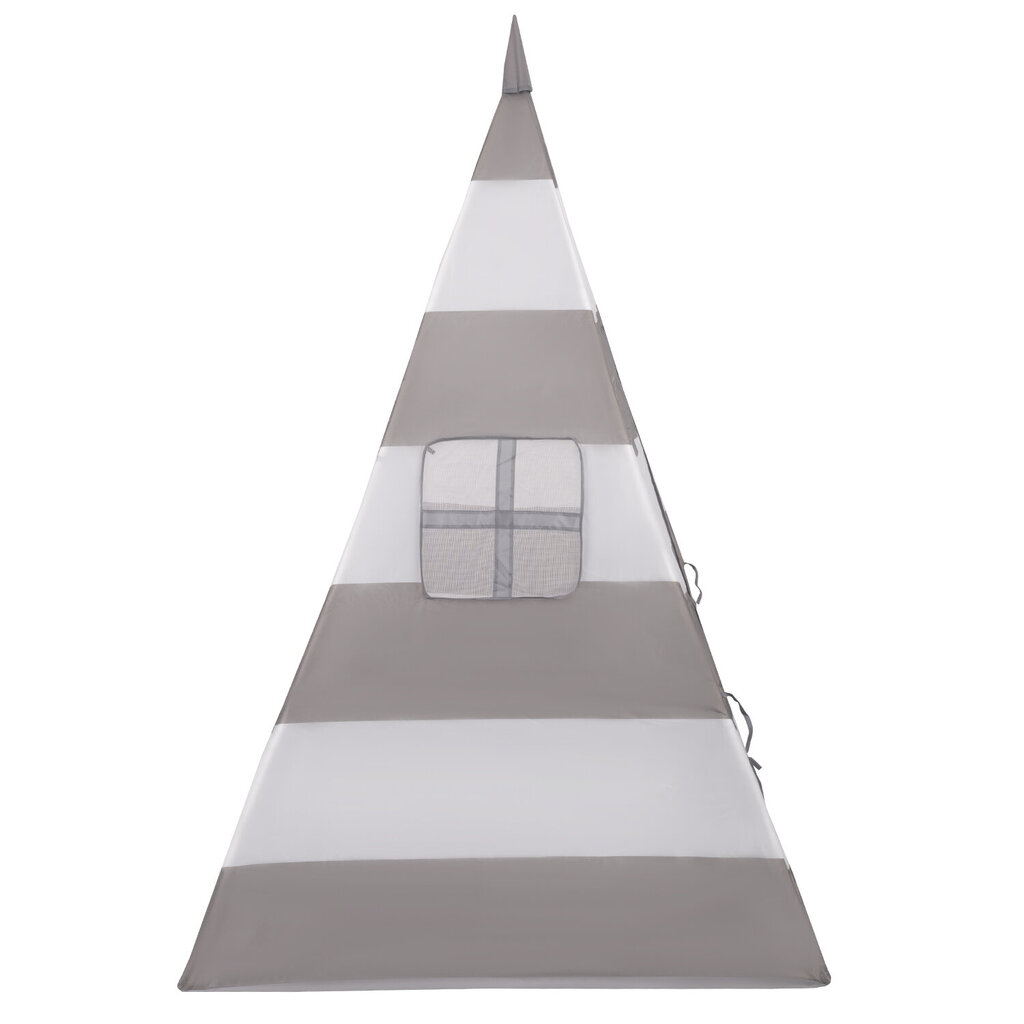 Selonis Teepee mängutelk 100 palliga 6 cm indiaani telk lastele, hall/valge triibuline: pärl/halli/läbipaistev/pulberroosa цена и информация | Imikute mänguasjad | kaup24.ee