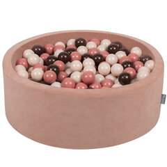 Шариковый бассейн KiddyMoon Velvet Ball Pool 90x30 см, 200 шариков, коричневый цена и информация | Игрушки для малышей | kaup24.ee