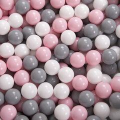 Складной манеж Selonis с 900 шариками, серый: белый/серый/пудровый розовый цена и информация | Игрушки для малышей | kaup24.ee