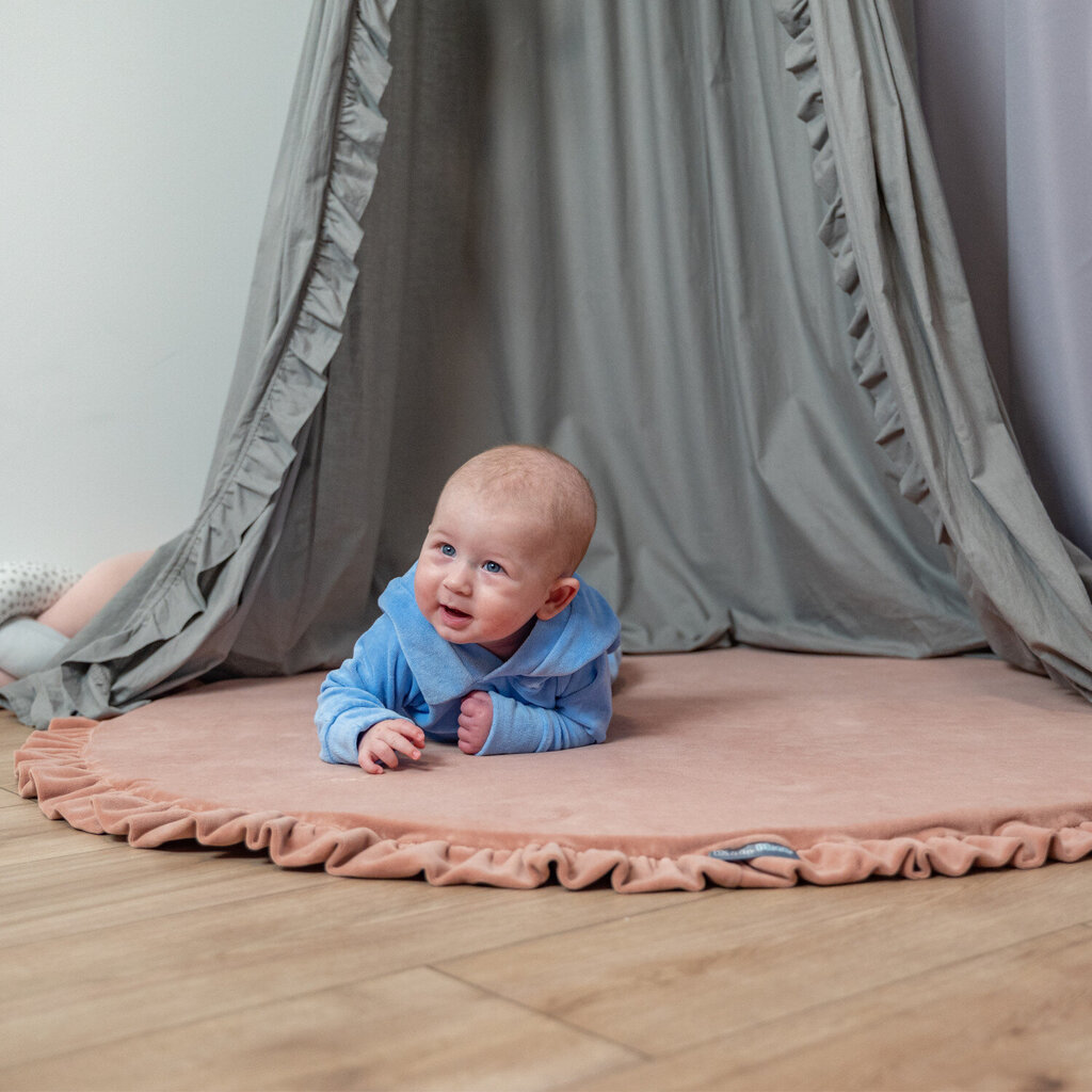 KiddyMoon vahtmaterjalist mängumatt Ø 90cm lastele Montessori pehme laste mänguväljaku põrandale väikelastele ja beebidele roomamismatt pehme mänguasja vaip lastele lasteaias ja mängutoas, valmistatud hind ja info | Tegelustekid | kaup24.ee