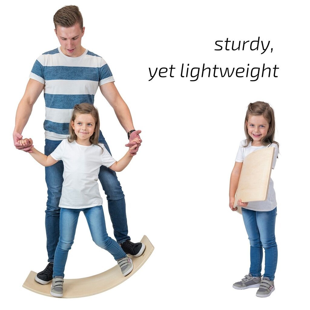 KiddyMoon Balance Board puidust lastele, beebidele Montessori mänguasjad, tasakaal, tasakaalustamine beebidele puidust mänguasjad, tasakaalulaud wobble board tasakaal, looduslik цена и информация | Tasakaalupadjad | kaup24.ee