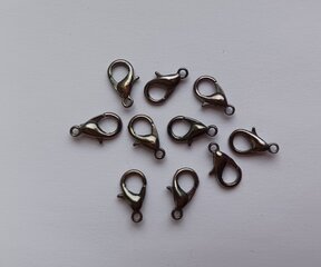 Lobster kinnitus, 12x5 mm, must, 20 tk, 1 pakk hind ja info | Ehete valmistamine, helmestamine | kaup24.ee