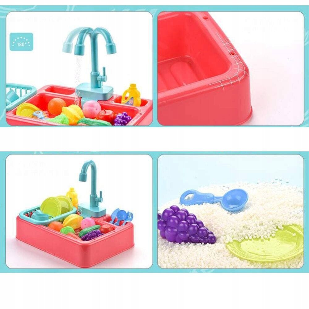 Laste kraanikauss voolava veega + tarvikud, roosa цена и информация | Tüdrukute mänguasjad | kaup24.ee