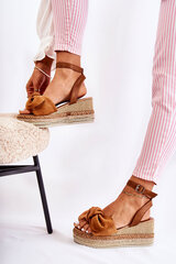 Sandaalid Suede Wedge Camel Natina цена и информация | Женские босоножки | kaup24.ee