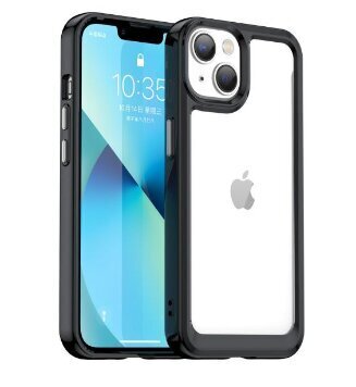 Telefoniümbris Outer Space Case iPhone 14 Plus hard cover with a gel frame black, must цена и информация | Telefoni kaaned, ümbrised | kaup24.ee