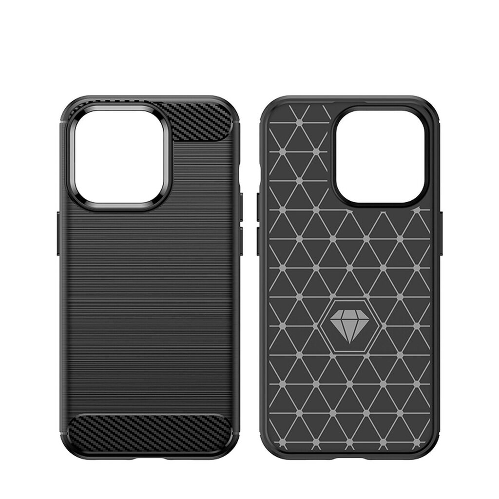 Telefoniümbris Carbon Case iPhone 14 Pro flexible gel back cover, must hind ja info | Telefoni kaaned, ümbrised | kaup24.ee