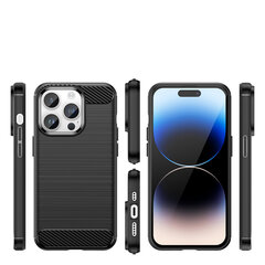 Telefoniümbris Carbon Case iPhone 14 Pro flexible gel back cover, must цена и информация | Чехлы для телефонов | kaup24.ee