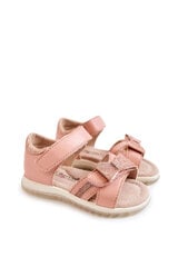Laste nahast sandaalid takjapaelaga roosa plaastriga 19374-98 цена и информация | Детские сандали | kaup24.ee