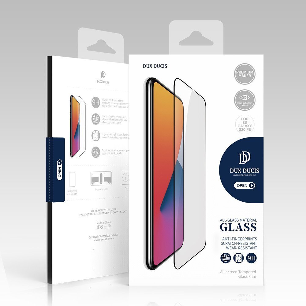 Dux Ducis 9D Tempered Glass Tough Screen Protector Full Coveraged with Frame for Samsung Galaxy S20 FE 5G black (case friendly) hind ja info | Ekraani kaitsekiled | kaup24.ee