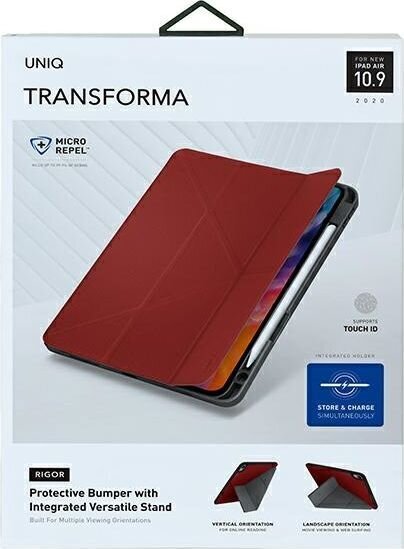 UNIQ etui Transforma Rigor iPad Air 10,9 (2020) czerwony/coral red Atnimicrobial hind ja info | Tahvelarvuti kaaned ja kotid | kaup24.ee