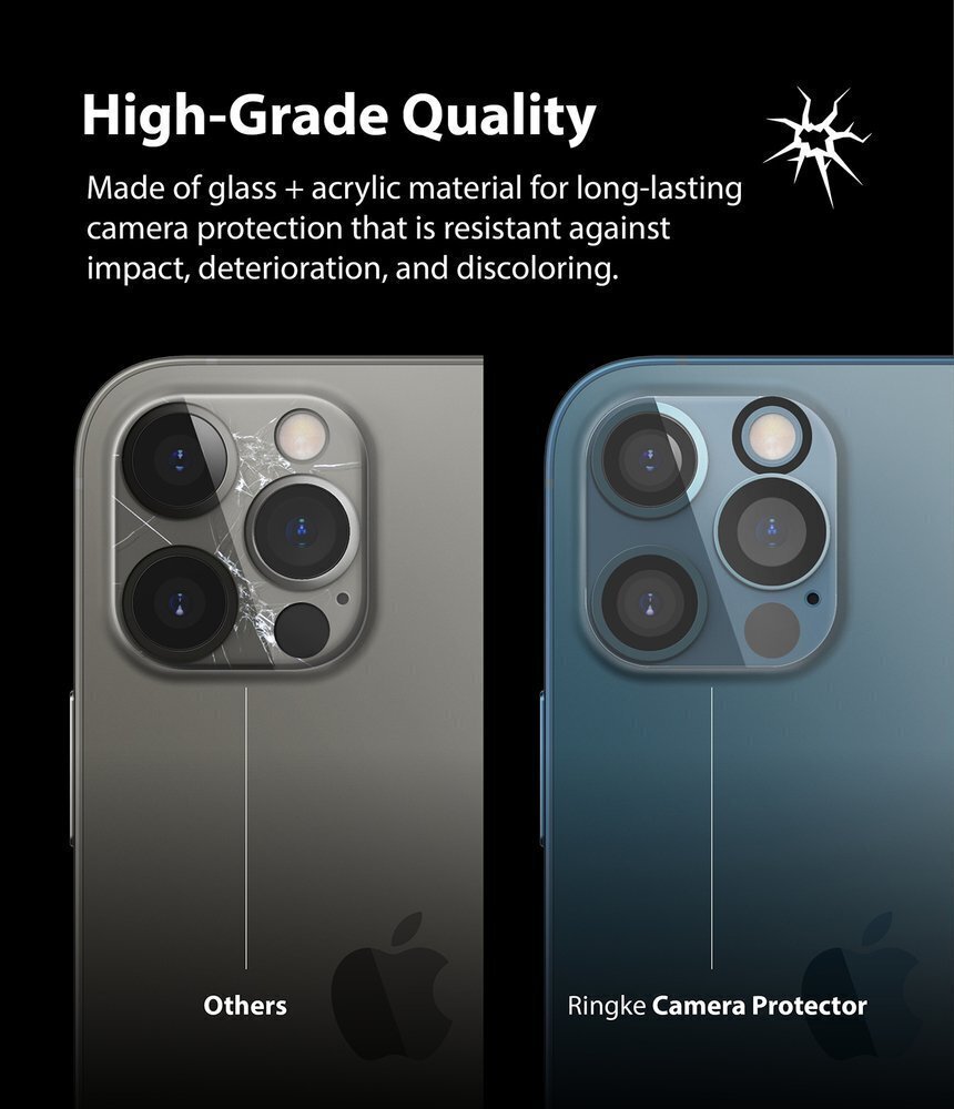 Ringke Camera Protector Glass Full Camera Tempered Glass Camera Lens for iPhone 12 transparent (C1G014) (iPhone 12 Pro Max) цена и информация | Ekraani kaitsekiled | kaup24.ee