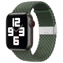 Strap Fabric Watch Band Ultra / 8/7/6 / SE / 5/4/3/2 (49mm / 45mm / 44mm / 42mm) Braided Fabric Strap Watch Bracelet Green (Green) hind ja info | Nutikellade ja nutivõrude tarvikud | kaup24.ee