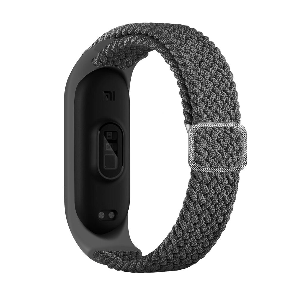 Strap Fabric replacement band strap for Xiaomi Mi Band 6 / 5 / 4 / 3 braided cloth bracelet grey (Grey) hind ja info | Nutikellade ja nutivõrude tarvikud | kaup24.ee