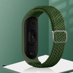 Strap Fabric replacement band strap for Xiaomi Mi Band 6 / 5 / 4 / 3 braided cloth bracelet green (Green) hind ja info | Nutikellade ja nutivõrude tarvikud | kaup24.ee
