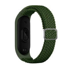 Strap Fabric replacement band strap for Xiaomi Mi Band 6 / 5 / 4 / 3 braided cloth bracelet green (Green) hind ja info | Nutikellade ja nutivõrude tarvikud | kaup24.ee
