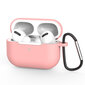 Case for AirPods Pro silicone soft case for headphones + keychain carabiner pendant pink (case D) (Pink) hind ja info | Kõrvaklappide tarvikud | kaup24.ee