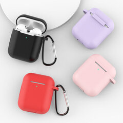 Case for AirPods Pro silicone soft case for headphones + keychain carabiner pendant pink (case D) (Pink) цена и информация | Амбушюры | kaup24.ee