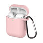 Case for AirPods 2 / AirPods 1 silicone soft case for headphones + keychain carabiner pendant pink (case D) (Pink) hind ja info | Kõrvaklappide tarvikud | kaup24.ee