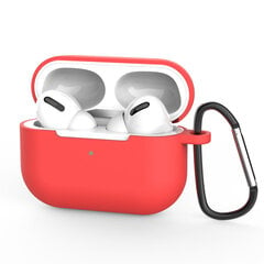 Case for AirPods Pro silicone soft case for headphones + keychain carabiner pendant red (case D) (Red) hind ja info | Kõrvaklappide tarvikud | kaup24.ee