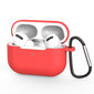 Case for AirPods Pro silicone soft case for headphones + keychain carabiner pendant red (case D) (Red) hind ja info | Kõrvaklappide tarvikud | kaup24.ee