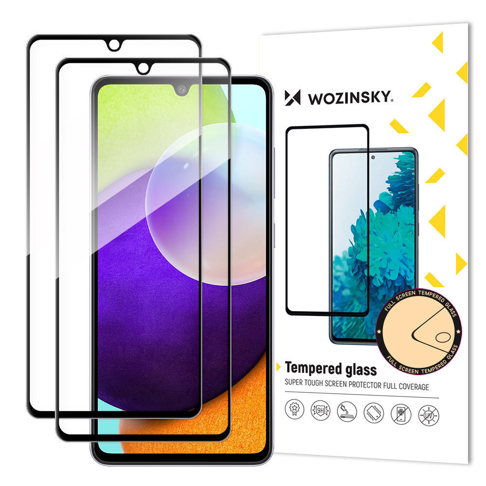 Wozinsky Set of 2x Super Strength Full Glue Tempered Glass Full Screen with Frame Case Friendly Samsung Galaxy A33 5G Black цена и информация | Ekraani kaitsekiled | kaup24.ee