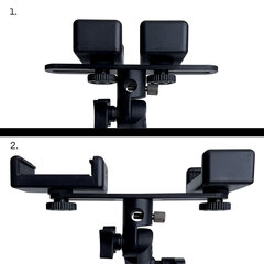 Dual adjustable smartphone holder with tripod black (E-type live dual camera) цена и информация | Держатели для телефонов | kaup24.ee