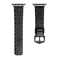 Dux Ducis Strap Leather Watch 7 Band 7/6/5/4/3/2 / SE (45/44 / 42mm) Wristband Bracelet Genuine Leather Bracelet Black (Enland Version) (Black) hind ja info | Nutikellade ja nutivõrude tarvikud | kaup24.ee