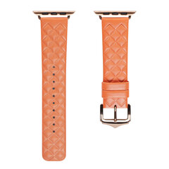 Dux Ducis Strap Leather Watch 7 Band 7/6/5/4/3/2 / SE (45/44 / 42mm) Wristband Bracelet Genuine Leather Bracelet Orange (Enland Version) (Orange) hind ja info | Nutikellade ja nutivõrude tarvikud | kaup24.ee