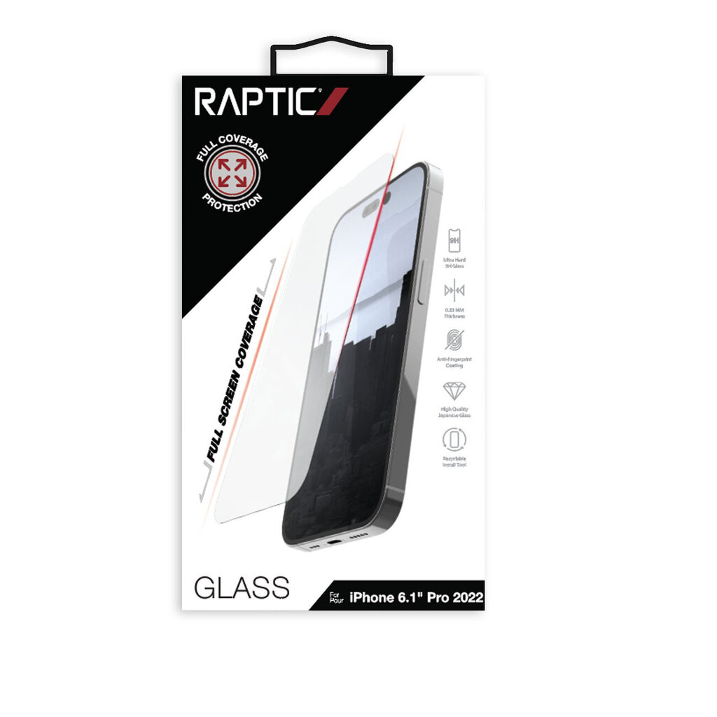 Raptic X-Doria Full Glass iPhone 14 Pro full screen tempered glass hind ja info | Ekraani kaitsekiled | kaup24.ee