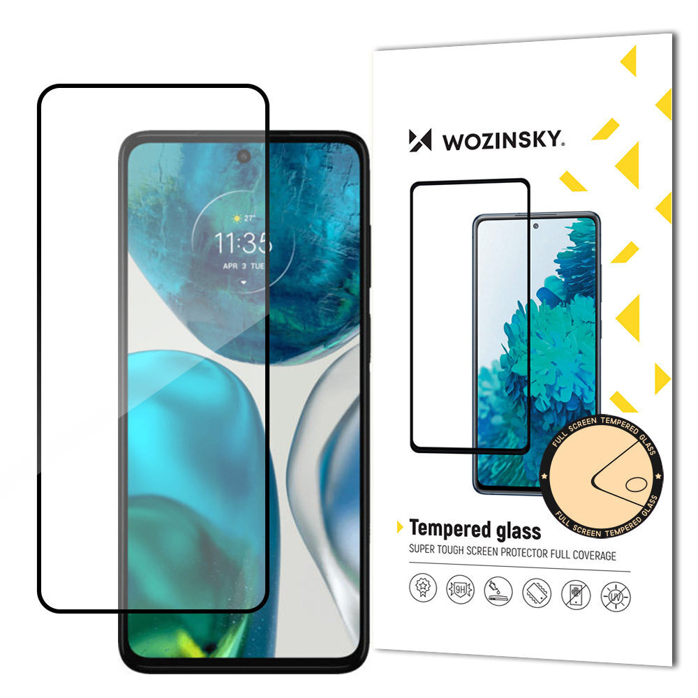 Wozinsky Super Durable Full Glue Tempered Glass Full Screen With Frame Case Friendly Motorola Moto G52 Black hind ja info | Ekraani kaitsekiled | kaup24.ee