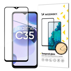 Wozinsky super tough Full Glue Full Glue Full Screen Tempered Glass with Case Friendly Realme C35 Black Frame цена и информация | Ekraani kaitsekiled | kaup24.ee