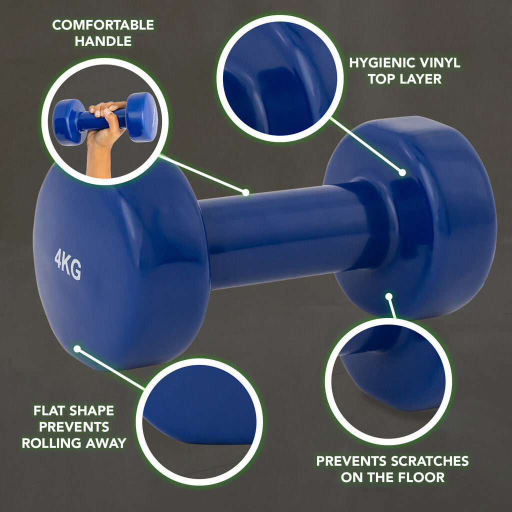 Hantlid Tunturi 2 x 4 kg, sinine hind ja info | Hantlid, kangid, raskused | kaup24.ee